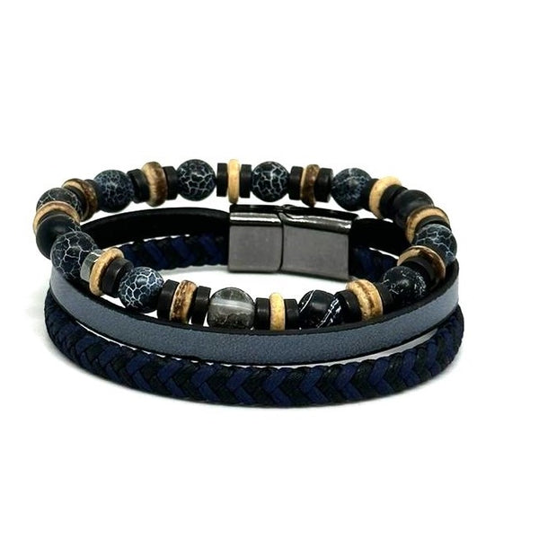 Leather & Beaded Bracelet