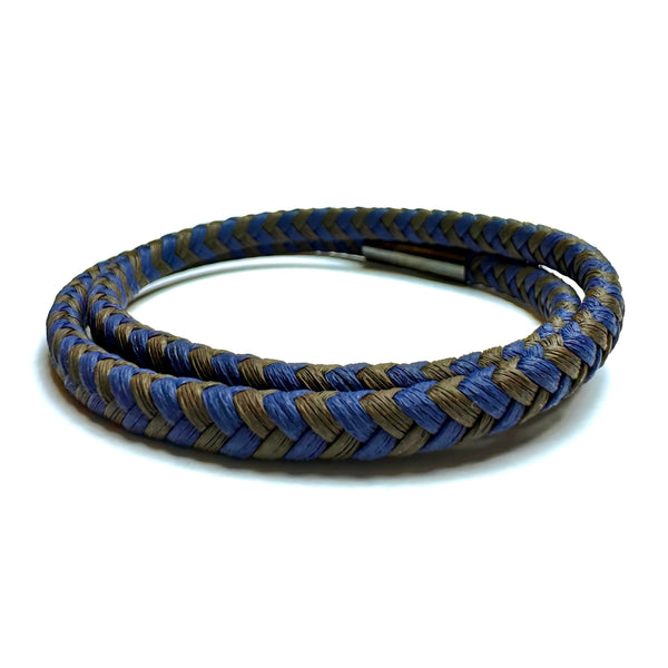 Brown and Blue Wrap Bracelet