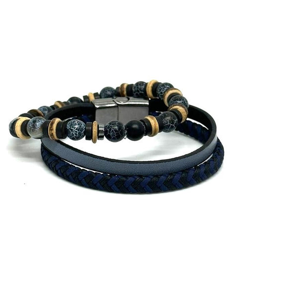 Leather & Beaded Bracelet