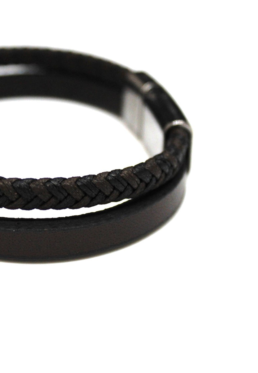 Twin Brown Leather Bracelet