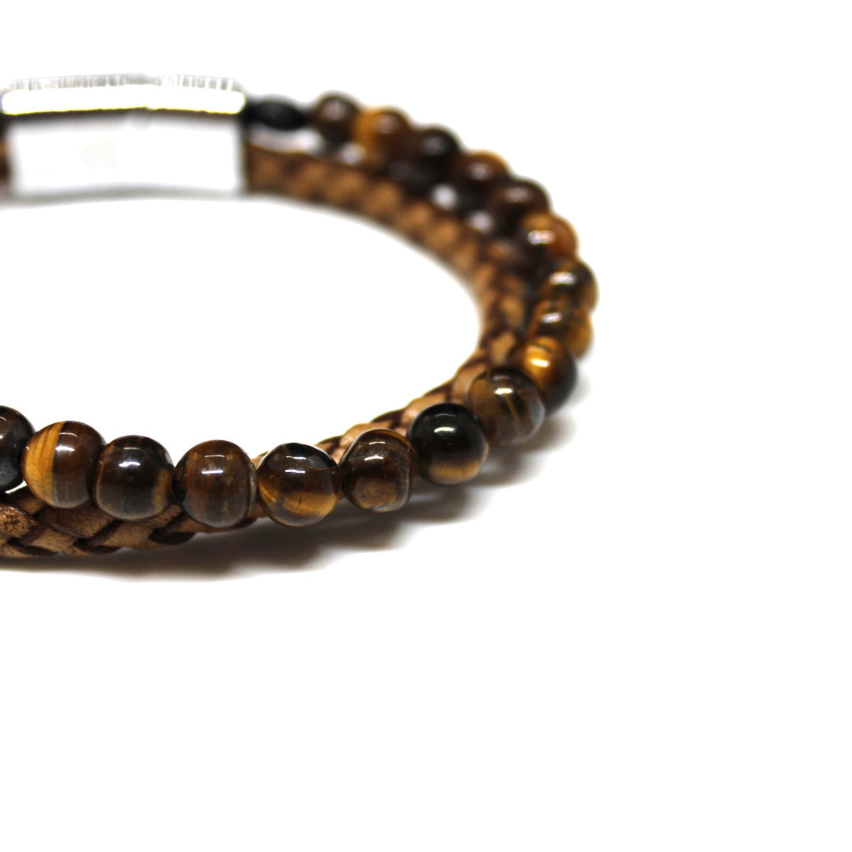 Twin Beads and Leather Bracelet