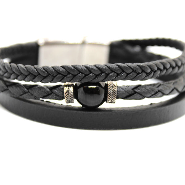 Black Leather Bracelet