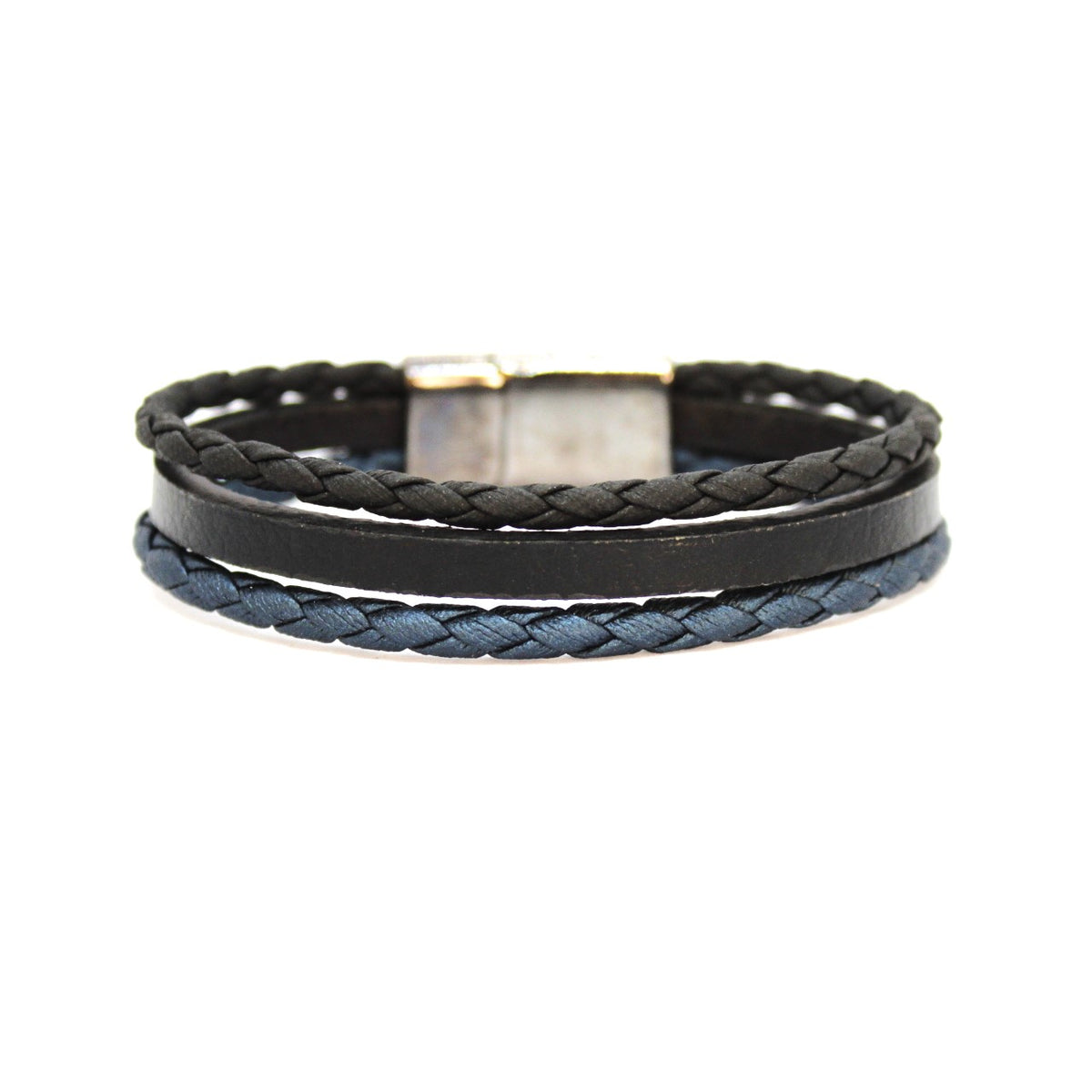 Black & Blue Leather Bracelet